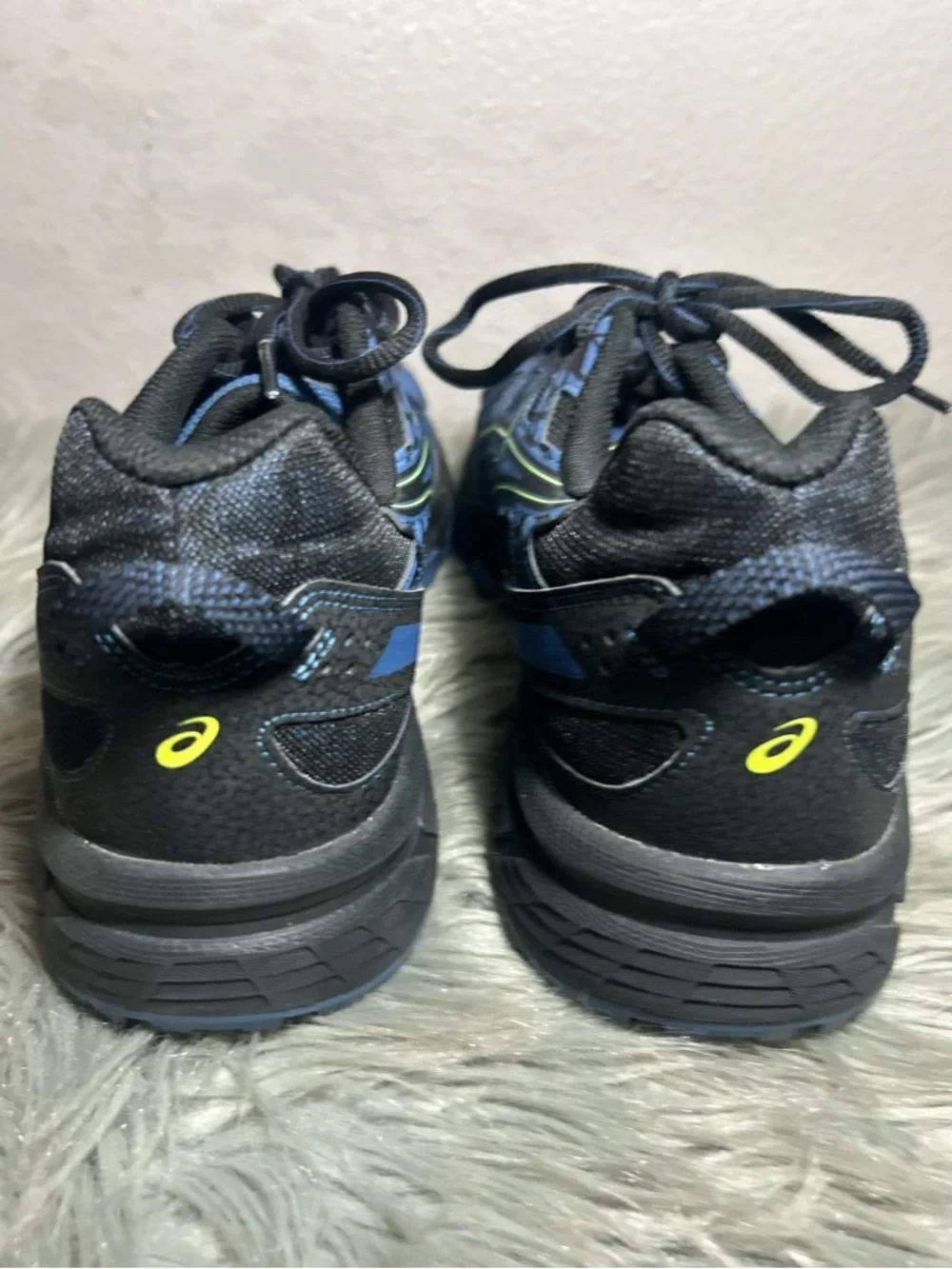 ASICS Mens Gel-Venture 6 Grand Shark/Neon Lime Running Sneakers Size 11.5